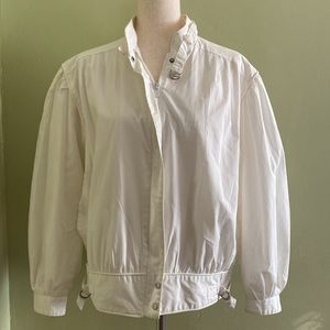 Vintage Iconic Preppy 90s Members Only White Racer Windbreaker Jacket Small